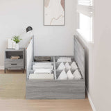 Storage Bed Frame Grey Sonoma 100 x 200 cm Engineered Wood 3335354