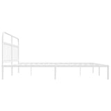 Bed Frame White Powder-Coated Steel Double Bed Frame 352634