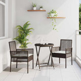 Garden Bistro Set 3 pcs Brown Poly rattan 3334963