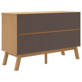 Sideboard OLDEN Grey and Brown 114x43x73.5cm Solid Wood Pine 358598