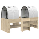 Bed with Tunnel 3 pcs Sonoma Oak and White Engineered Wood 3423557