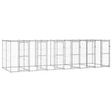 Outdoor Dog Kennel Galvanised Steel with Roof 14.52 m 3082275