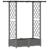 Raised Bed with Trellis and Roof Light Grey 122.5 x 40 x 121 cm 42032587