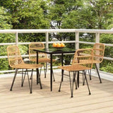5 Piece Garden Dining Set Poly Rattan 3157874