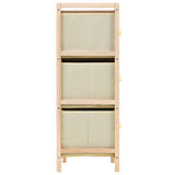Storage Rack with 6 Fabric Baskets Cedar Wood Beige 246439