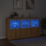 Sideboard with LED Lights Sonoma Oak 181.5x37x100 cm 3209151