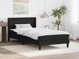 Bed Frame with LED Strip Lights Black 90 x 190 cm Faux Leather 3415280