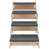 Dog Stair Grey 105x47 cm Solid Wood Fir 172420
