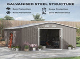 Outsunny 13 x 11ft Large Garden Shed, Mental Garden Storage Shed with Foundation Kit Ventilation & T3398P314182