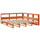 Bookcase Bed without Mattress Wax Brown 180x200cm Solid Wood Pine 3324492