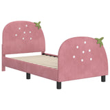 Children's Bed Frame with Headboard Pink 80 x 160 cm Velvet 42011070