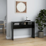 ZNTS Console Table Black 105x30x80 cm Engineered Wood 808306