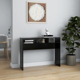 ZNTS Console Table Black 105x30x80 cm Engineered Wood 808306