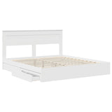 Storage Bed with Headboard White 180 x 200 cm Engineered Wood 3409893
