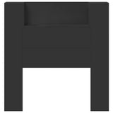 Storage Headboard with LED Black Engineered Wood 3418648