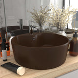 Luxury Wash Basin with Overflow Matt Dark Brown 36x13 cm Ceramic 147039