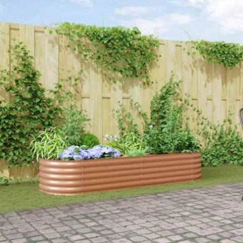 Garden Raised Bed Brown 240 x 80 x 44 cm Steel 42011332