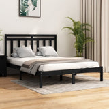 Bed Frame without Mattress Black 140x190 cm Solid Wood 3105234