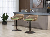 GOMYWAY 2 PCS Modern Swivel Bar Stools, Height Adjustable wicker furniture Bar Chairs with Cushion & W2678P388752
