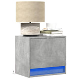 Wall-mounted Bedside Cabinets with LED Lights 2 pcs Concrete Oak 852082