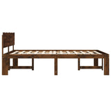 Double Bed Frame with Headboard ROSTOCK Dark Brown 200 x 200 cm 3405470