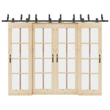 Sliding Door Hardware Kit 305 cm Steel Black 3295747