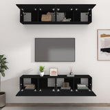 TV Cabinets 4 pcs Black 80x30x30 cm Engineered Wood 3114183