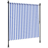 Outdoor Roller Blind Blue and White 200x270 cm Fabric&Steel 368767