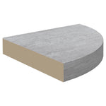 Wall Corner Shelves 4 pcs Concrete Grey 35x35x3.8 cm MDF 326644