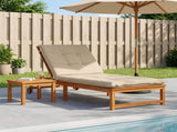 Sunlounger Cushion GEMERT 100% Polyester Cream 190 x 70 x 9 cm 947409