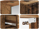 Bathroom Furniture Set 4 pcs Old Wood Engineered Wood and Glass 3407469