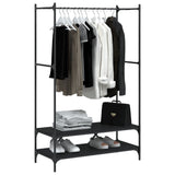 Clothes Rack with Shelves Black Engineered Wood 834200