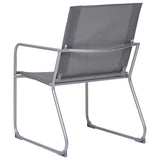 4 Piece Garden Lounge Set Fabric & Steel Grey 44351