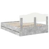 Bed Frame with Drawer Concrete Grey 140 x 190 cm Engineer Wood 3413008