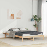 Bed Frame with Side Tables Natural 160 x 210 cm Solid Pine Wood 873229