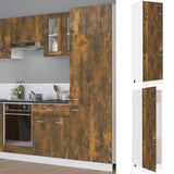 Refrigerator Cabinet Lyon Smoked Oak 60x57x207 cm Engineered Wood 815600