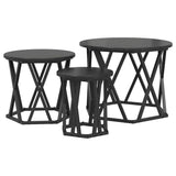 Nesting Side Table 3 pcs Black Oak Engineered Wood and Steel 868255