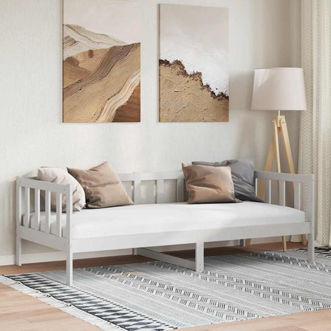 Day Bed without Mattress White Solid Wood Pine 90x200cm 806941