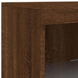 Sideboard with LED Lights Brown Oak 41x37x100 cm 836692
