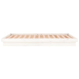 LED Bed Frame without Mattress White 200x200 cm Solid Wood 819993