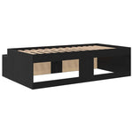 Storage Bed Frame Black oak 100 x 200 cm Engineered wood 3335182