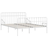Bed Frame without Mattress with Slatted Base White Metal 200x200 cm 284607
