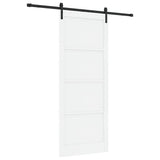 Sliding Door White and Black 93 x 232 cm Solid Pine Wood 3333211