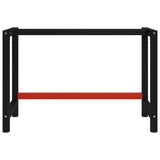 Work Bench Frame Metal 120x57x79 cm Black and Red 147928