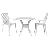 Bistro Set White Cast aluminium Medium Durable Bistro Set 3216332