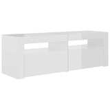 ZNTS TV Cabinet with LED Lights High Gloss White 120x35x40 cm 804361