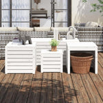4 Piece Garden Box Set White Solid Wood Pine 3154667