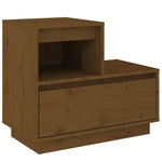 ZNTS Bedside Cabinet Honey Brown 60x34x51 cm Solid Wood Pine 814380