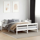 Bed Frame without Mattress White 120x200 cm Solid Wood Pine 842791