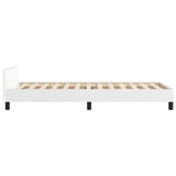 ZNTS Bed Frame without Mattress White 90x190cm Single Faux Leather 349897